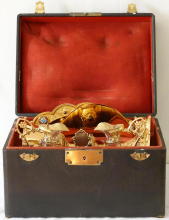 French antique solid silver gilt Gothic Chapel Set